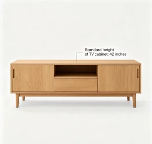 Standard height wooden TV stand for modern living room